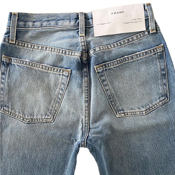 FRAME Le Pegged Jean High Rise Straight Leg Jean Gladys Wash NWT - Picture 7 of 9